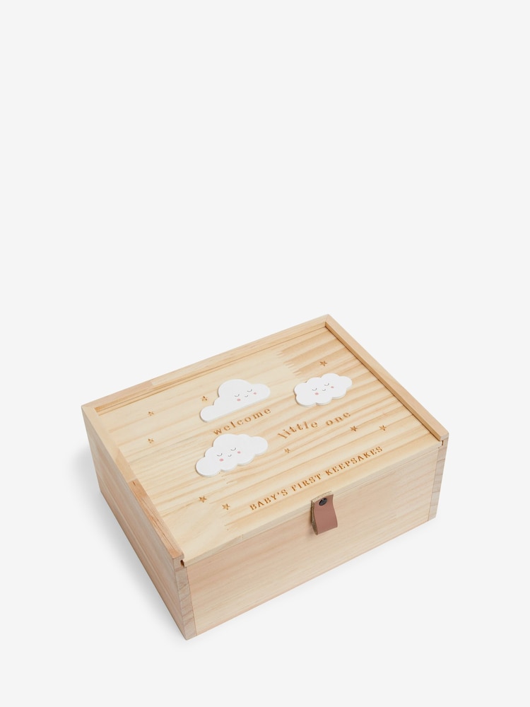 Natural New Baby Cloud Wooden Keepsake Box - Image 2 of 6