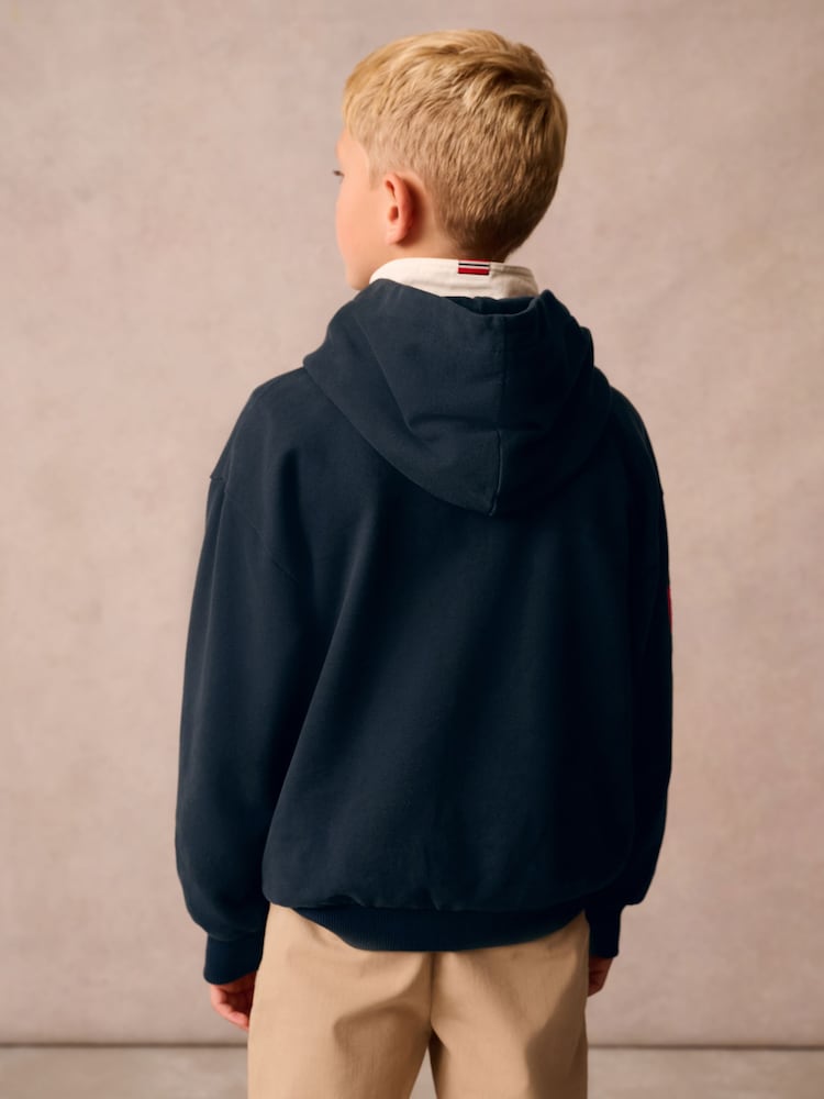 Superdry Navy Classic Flag Hoodie - Image 2 of 10
