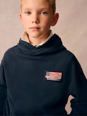 Superdry Navy Classic Flag Hoodie - Image 4 of 10
