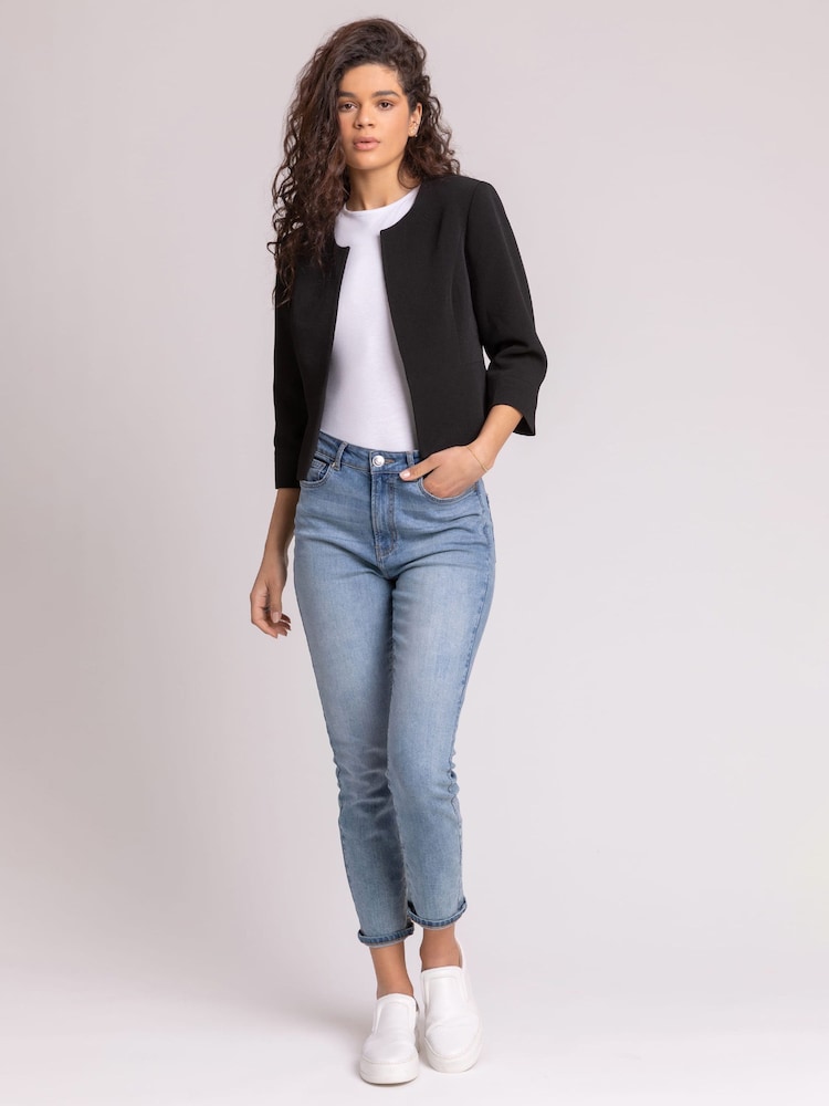 Roman Black Tailored Jacquard Jacket - Image 3 of 5