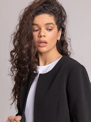 Noir - Veste Roman coupe ajustée en jacquard - Image 6 de 6