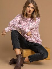 Roman Pink Fluffy Yarn Jumper - Image 4 of 5