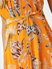 Roman Yellow Sleeveless Floral Halter Neck Midi Dress - Image 5 of 5
