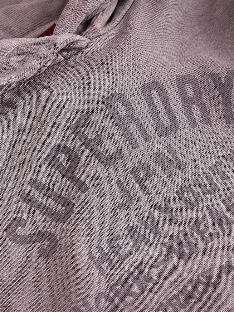 Superdry Purple Girls Printed Hoodie - Image 10 of 11