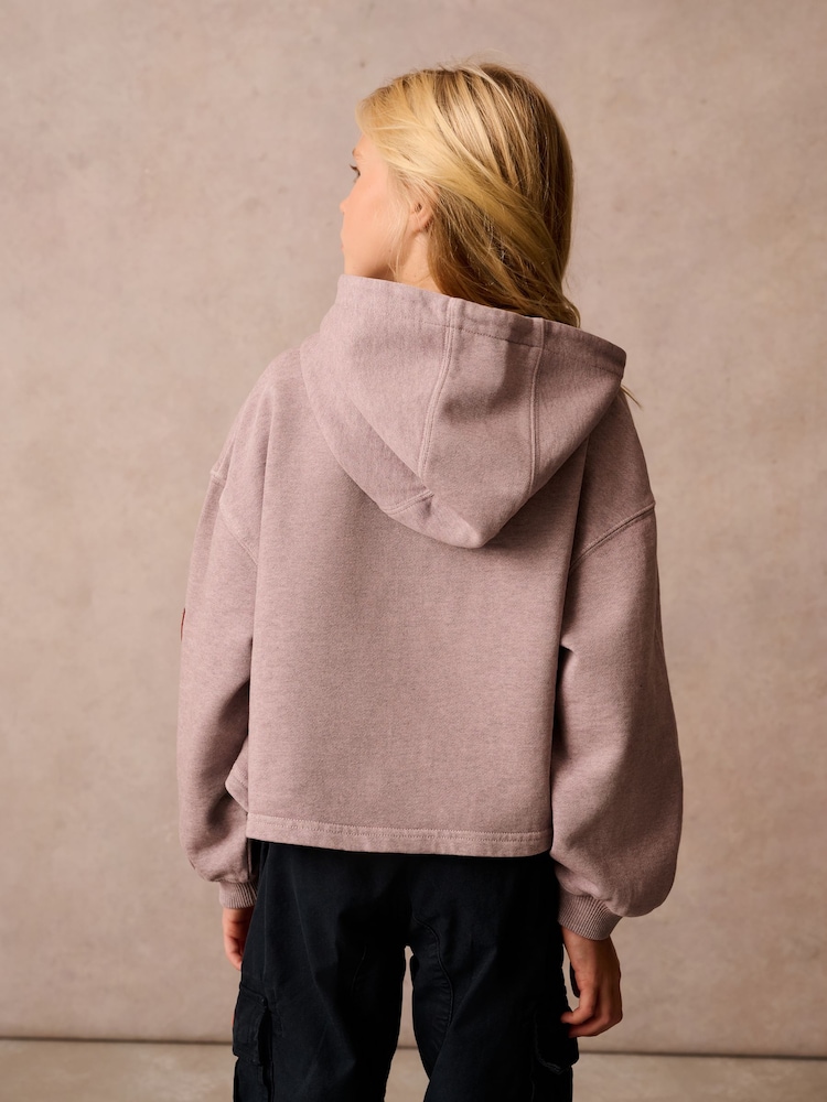 Superdry Purple Girls Printed Hoodie - Image 3 of 11
