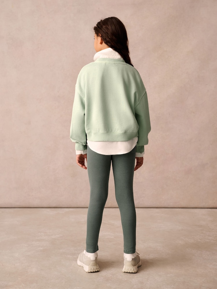 Superdry Green Japan Half Zip Top And Leggings Set - Image 2 of 9 Superdry Green Japan Half Zip Top And Leggings Set - Image 2 of 9
