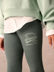 Superdry Green Classic Vintage Logo Graphic Sweatshirt Set - Image 4 of 9