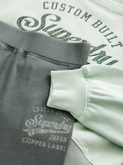 Superdry Green Classic Vintage Logo Graphic Sweatshirt Set - Image 9 of 9