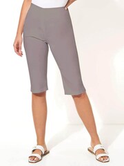 Roman Brown Knee Length Stretch Shorts - Image 2 of 4