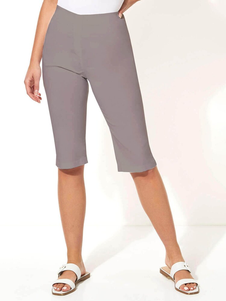 Roman Brown Knee Length Stretch Shorts - Image 2 of 4