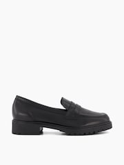 Dune London Black Regular Fit Gild Cleated Penny Leather Loafers - Image 2 of 6