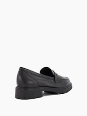 Dune London Black Regular Fit Gild Cleated Penny Leather Loafers - Image 4 of 6