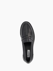 Dune London Black Regular Fit Gild Cleated Penny Leather Loafers - Image 5 of 6