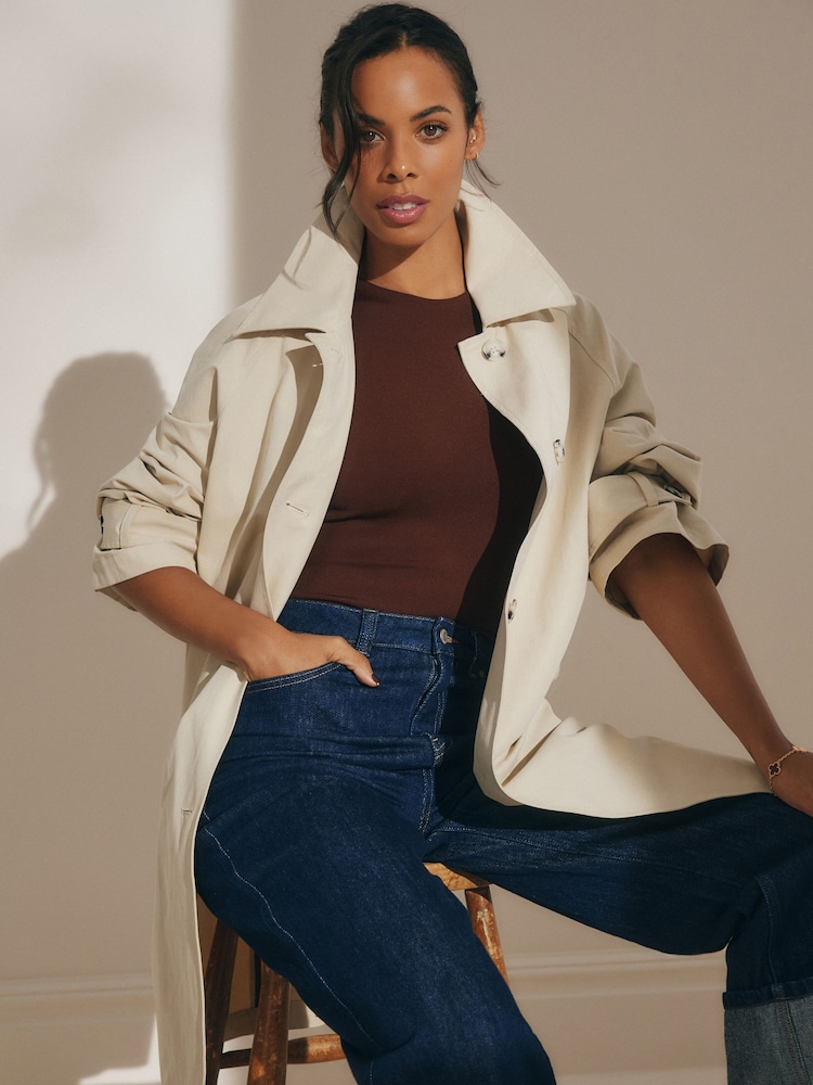 Beige - Einreihiger Trenchcoat - Bild 2 von 7