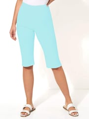 Roman Bright Blue Knee Length Stretch Shorts - Image 3 of 4