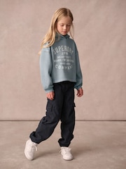 Superdry Blue Girls Printed Hoodie - Image 5 of 9