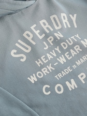 Superdry Blue Girls Printed Hoodie - Image 8 of 9