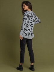 Roman Grey Jacquard Animal Print Jumper - Image 2 of 4