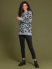 Roman Grey Jacquard Animal Print Jumper - Image 3 of 4