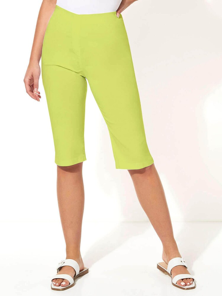 Roman Light Green Knee Length Stretch Shorts - Image 2 of 4
