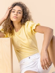 Roman White Turned Hem Stretch Shorts - Image 4 of 4