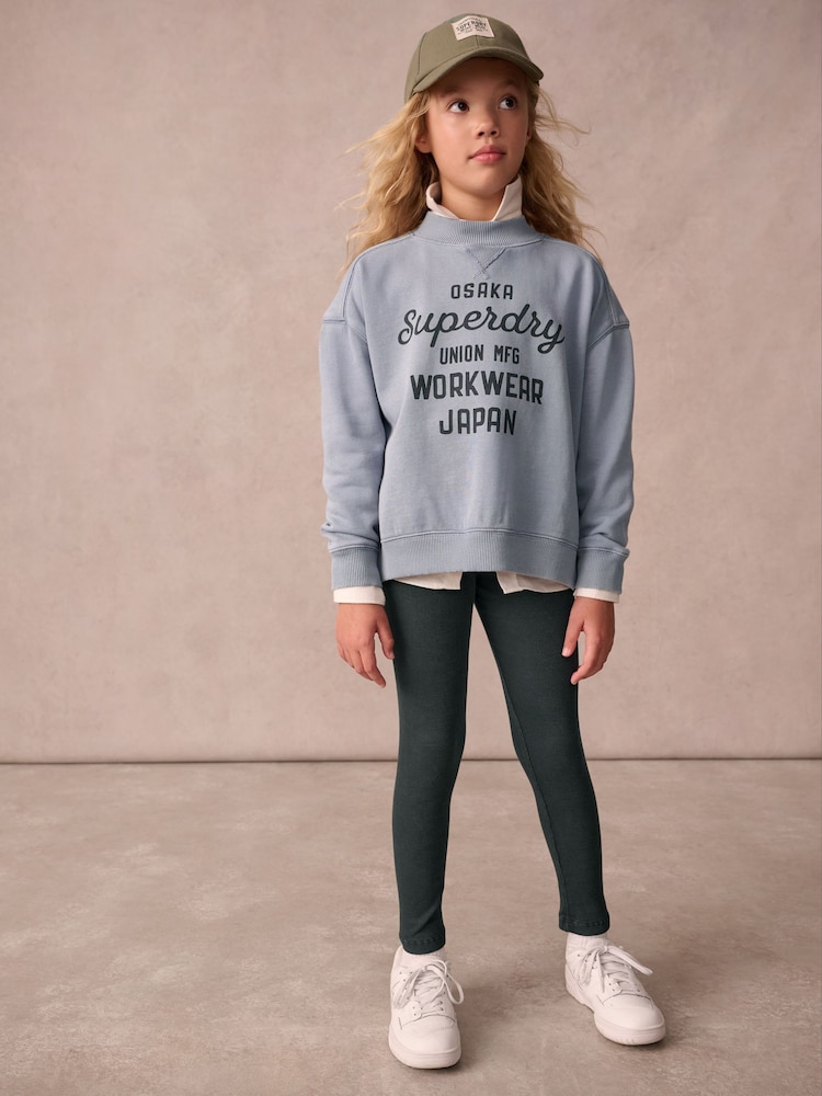 Superdry Grey Japan Half Zip Top And Leggings Set - Image 1 of 8 Superdry Grey Japan Half Zip Top And Leggings Set - Image 1 of 8