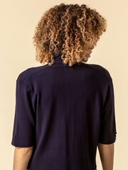 Roman Blue Button Detail Collared Shrug - Image 2 of 4
