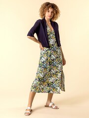 Roman Blue Button Detail Collared Shrug - Image 3 of 4