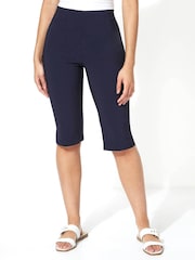 Roman Blue Knee Length Stretch Shorts - Image 1 of 3