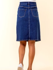 Roman Denim Blue A-Line Knee Length Denim Skirt - Image 2 of 4