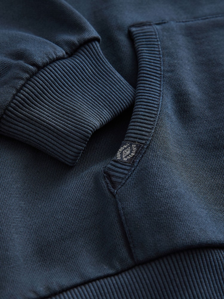 Superdry Navy Hoodie - Image 8 of 9