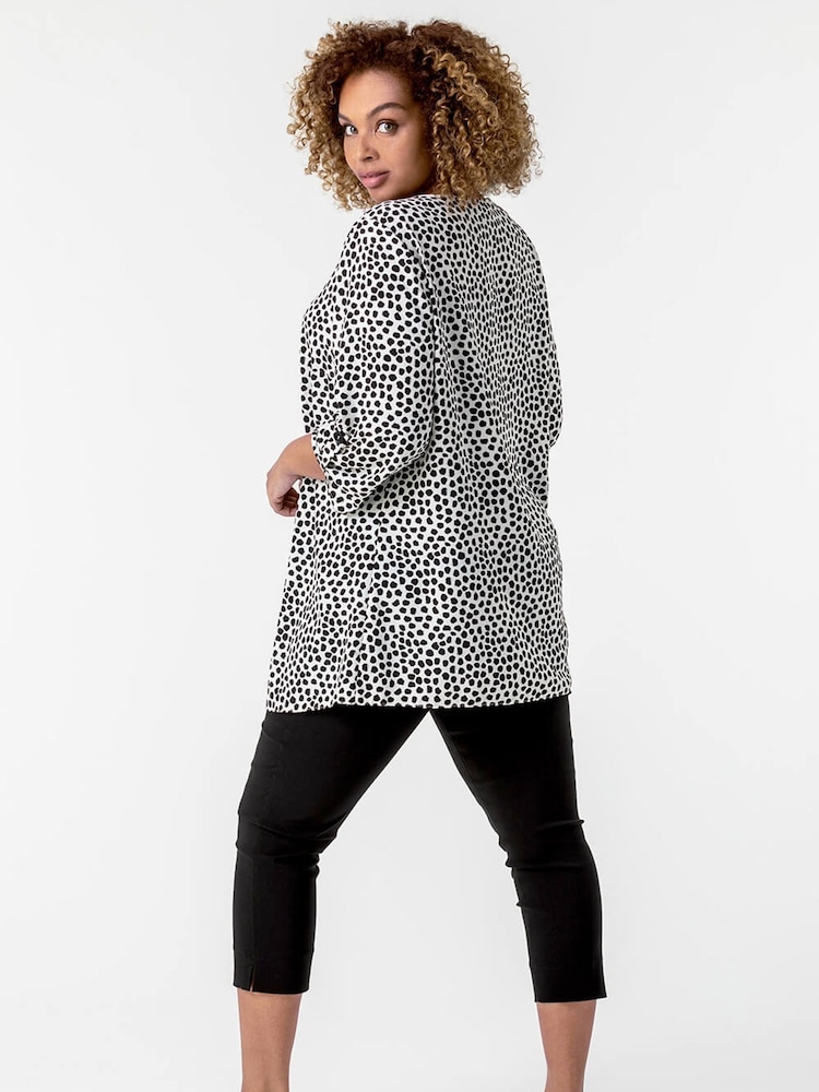 Roman Black Olive Roman Blue Curve Cropped Stretch Trouser - Image 2 of 4