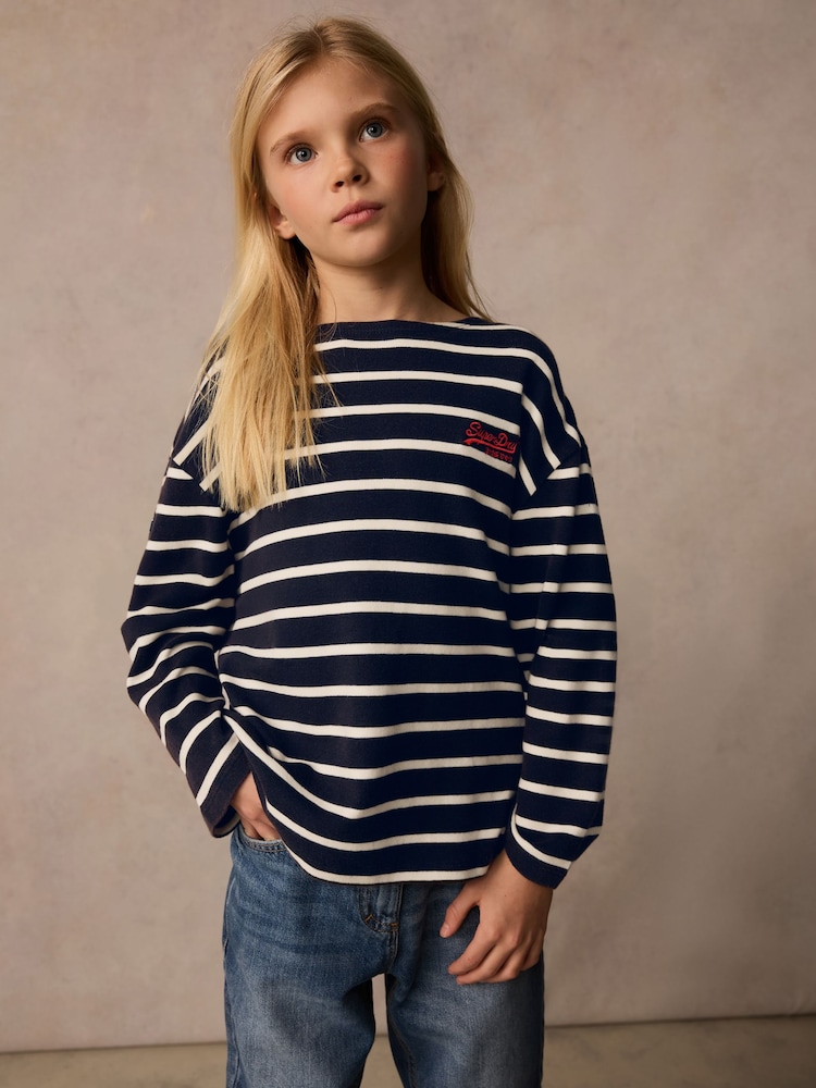 Superdry Long Sleeve Striped T-Shirt - Изображение 1 из 8