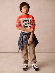 Superdry Orange Long Sleeve T-Shirt with Flock Print - Image 2 of 9