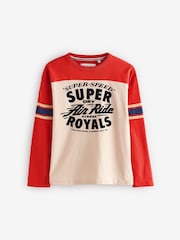 Superdry Orange Long Sleeve T-Shirt with Flock Print - Image 5 of 9