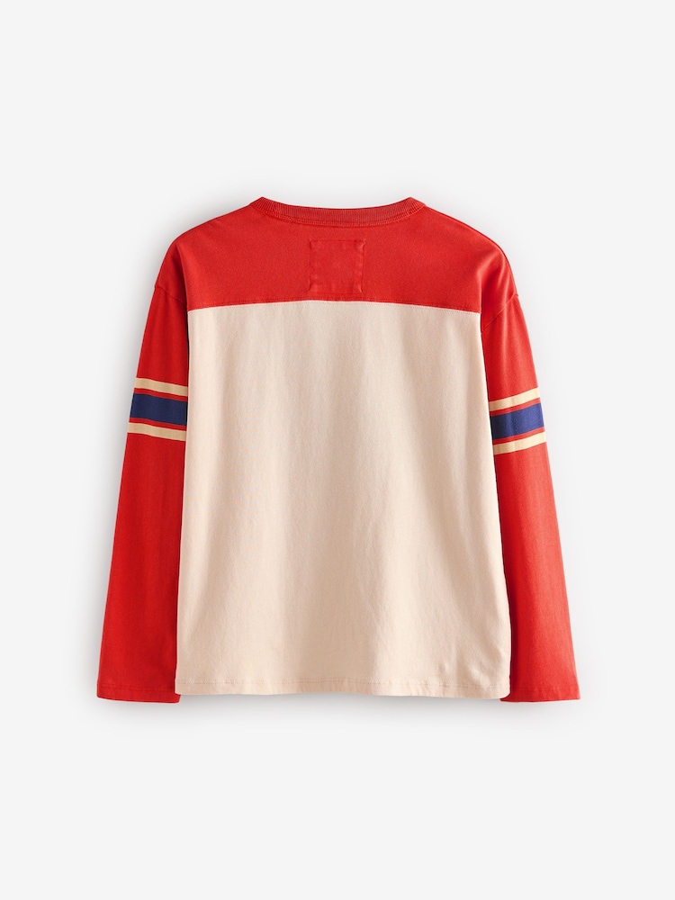 Superdry Orange Long Sleeve T-Shirt with Flock Print - Image 6 of 9