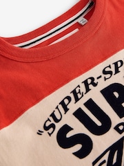 Superdry Orange Long Sleeve T-Shirt with Flock Print - Image 9 of 9