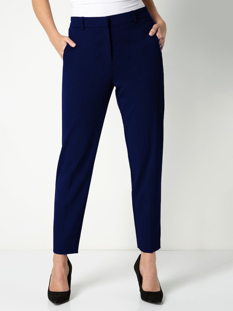 Roman Navy Petite Short Straight Leg Stretch Trouser - Image 1 of 3
