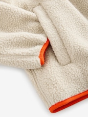 Superdry Ecru White Borg Zip Through Jacket - Image 5 of 6