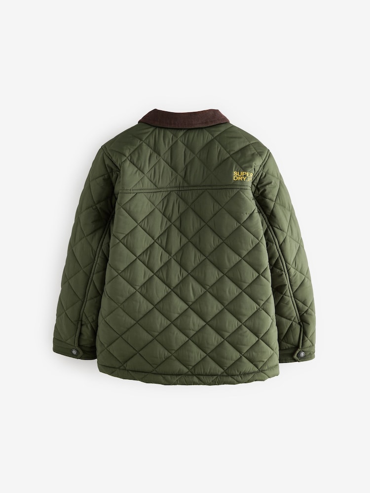 Superdry Green Quilted Collared Jacket - Image 11 of 14