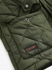 Superdry Green Quilted Collared Jacket - Image 13 of 14