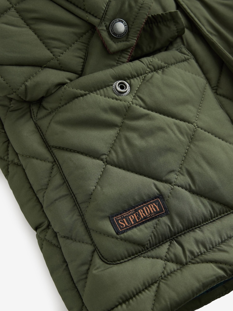 Superdry Green Quilted Collared Jacket - Image 13 of 14