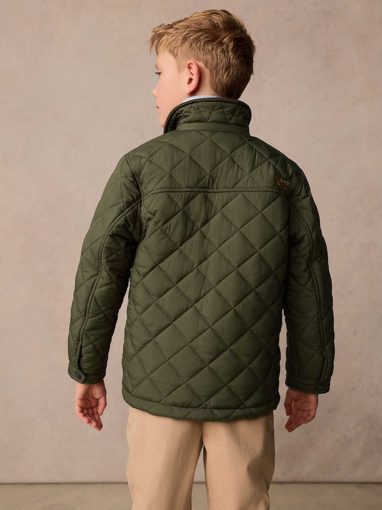 Superdry Green Quilted Collared Jacket - Image 2 of 14