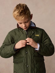 Superdry Green Quilted Collared Jacket - Image 3 of 14
