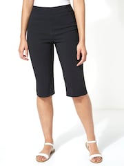 Roman Black Knee Length Stretch Shorts - Image 1 of 4