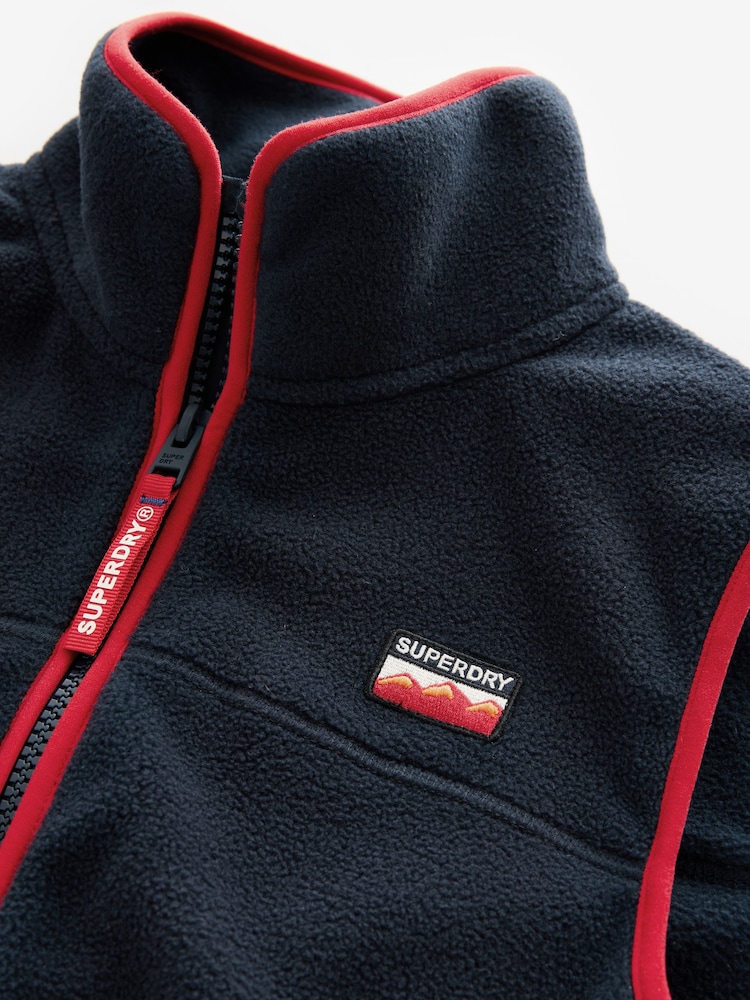 Superdry Navy Fleece Gilet - Image 4 of 4 Superdry Navy Fleece Gilet - Image 4 of 4