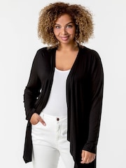Roman Black Curve Waterfall Front Jersey Cardigan - Image 3 of 4