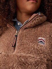 Superdry Brown 1/4 Zip Teddy Fleece - Image 5 of 10