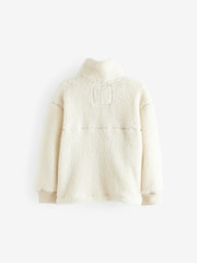 Superdry White 1/4 Zip Teddy Fleece - Image 6 of 8