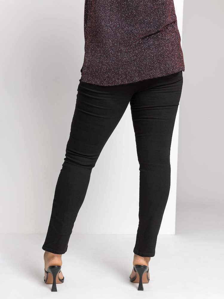 Roman Black Curve Stretch Plain Jeggings - Image 4 of 4
